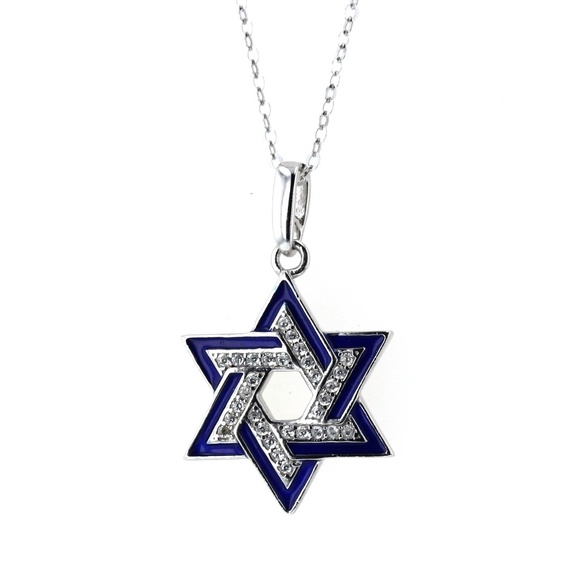 Sterling Silver Jewish Star Pendant Necklace